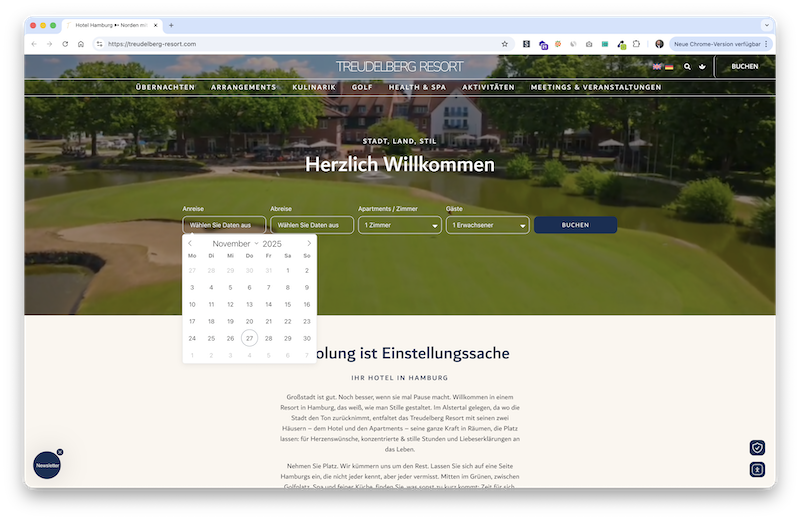 onePageBooking Treudelberg